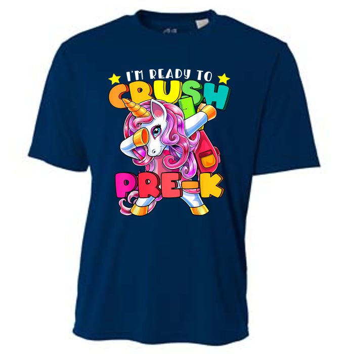 Crush PreK Dabbing Unicorn Back To School Girl Cooling Performance Crew T-Shirt