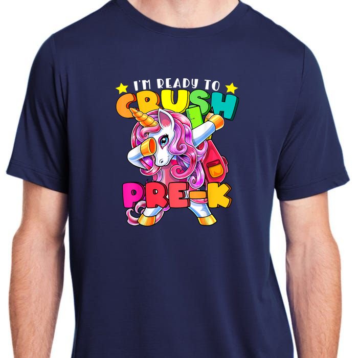 Crush PreK Dabbing Unicorn Back To School Girl Adult ChromaSoft Performance T-Shirt