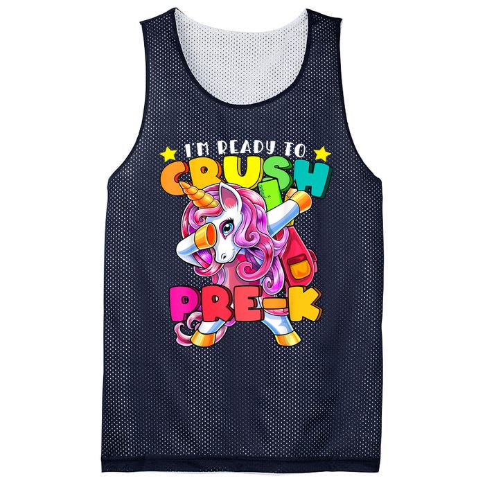 Crush PreK Dabbing Unicorn Back To School Girl Mesh Reversible Basketball Jersey Tank