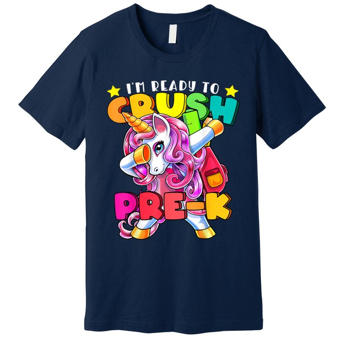 Crush PreK Dabbing Unicorn Back To School Girl Premium T-Shirt