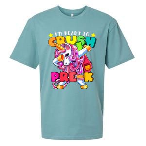 Crush PreK Dabbing Unicorn Back To School Girl Sueded Cloud Jersey T-Shirt