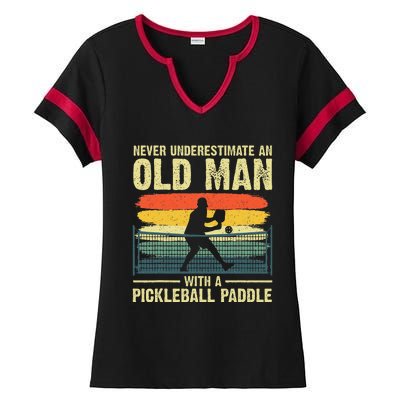 Cool Pickleball Design Grandpa Pickleball Player Ladies Halftime Notch Neck Tee