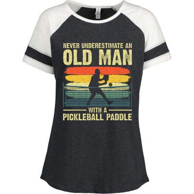 Cool Pickleball Design Grandpa Pickleball Player Enza Ladies Jersey Colorblock Tee