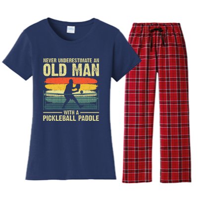 Cool Pickleball Design Grandpa Pickleball Player Women's Flannel Pajama Set