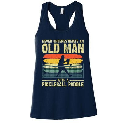 Cool Pickleball Design Grandpa Pickleball Player Women's Racerback Tank