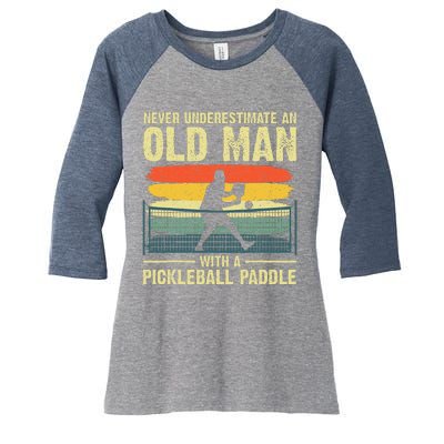 Cool Pickleball Design Grandpa Pickleball Player Women's Tri-Blend 3/4-Sleeve Raglan Shirt