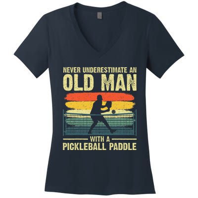 Cool Pickleball Design Grandpa Pickleball Player Women's V-Neck T-Shirt