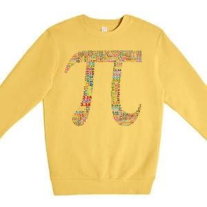 Colorful Pi Date Math Premium Crewneck Sweatshirt