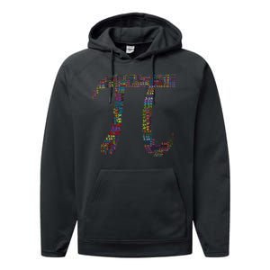 Colorful Pi Date Math Performance Fleece Hoodie