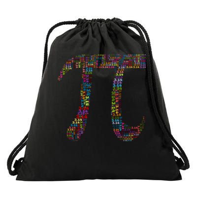 Colorful Pi Date Math Drawstring Bag