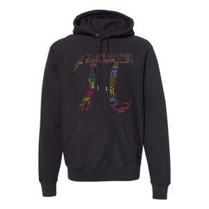 Colorful Pi Date Math Premium Hoodie