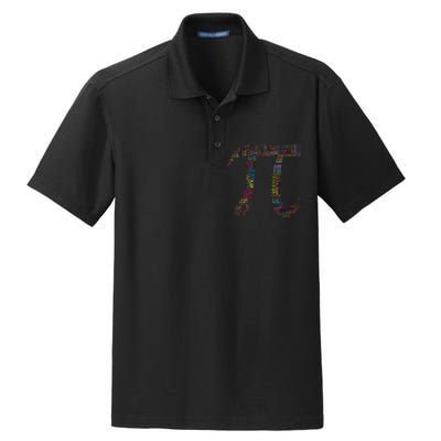 Colorful Pi Date Math Dry Zone Grid Polo