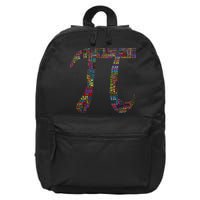 Colorful Pi Date Math 16 in Basic Backpack