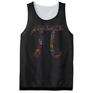 Colorful Pi Date Math Mesh Reversible Basketball Jersey Tank