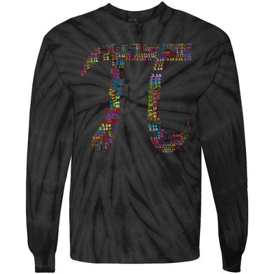 Colorful Pi Date Math Tie-Dye Long Sleeve Shirt