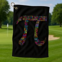 Colorful Pi Date Math Golf Towel