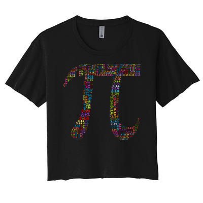 Colorful Pi Date Math Women's Crop Top Tee