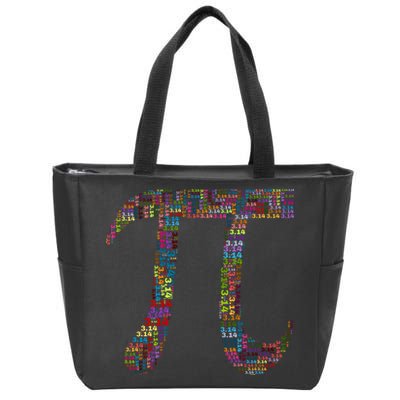 Colorful Pi Date Math Zip Tote Bag