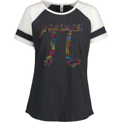 Colorful Pi Date Math Enza Ladies Jersey Colorblock Tee