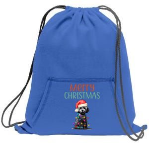 Christmas Poodle Dog Tree Funny Santa Xmas Poodle Christmas Gift Sweatshirt Cinch Pack Bag