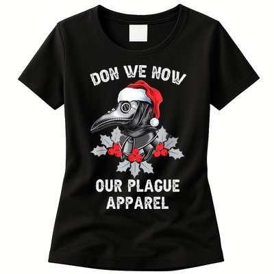 Christmas Plague Doctor Mask Don We Now Our Plague Apparel Womens T-Shirt