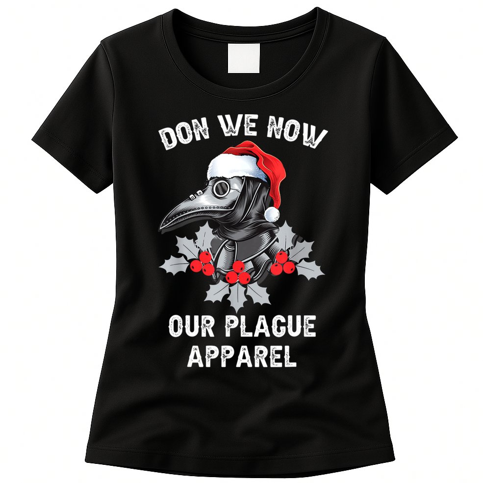 Christmas Plague Doctor Mask Don We Now Our Plague Apparel Womens T-Shirt