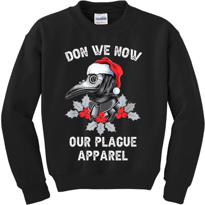 Christmas Plague Doctor Mask Don We Now Our Plague Apparel Kids Sweatshirt