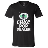 Cake Pop Dealer Funny Cake Baking Coloured Cakepop Baker V-Neck T-Shirt