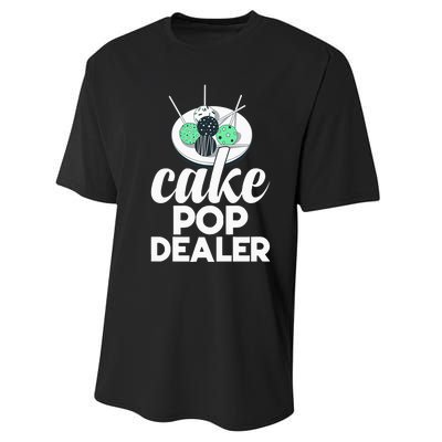 Cake Pop Dealer Funny Cake Baking Coloured Cakepop Baker Performance Sprint T-Shirt