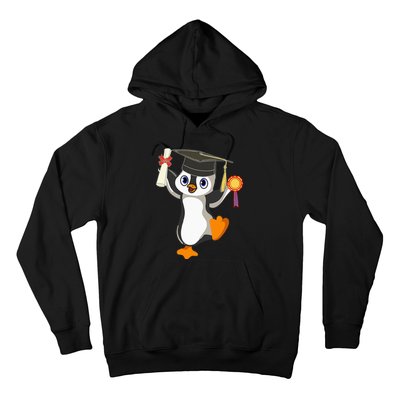 Cute Penguin Dancing Graduation Cap Certificate Fun Graduate Hoodie