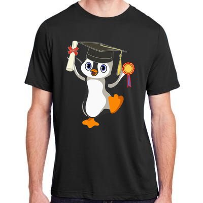 Cute Penguin Dancing Graduation Cap Certificate Fun Graduate Adult ChromaSoft Performance T-Shirt