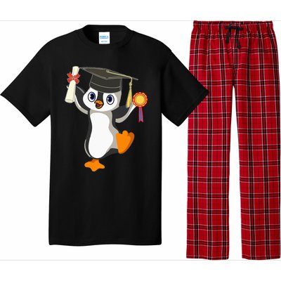 Cute Penguin Dancing Graduation Cap Certificate Fun Graduate Pajama Set