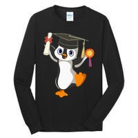 Cute Penguin Dancing Graduation Cap Certificate Fun Graduate Tall Long Sleeve T-Shirt