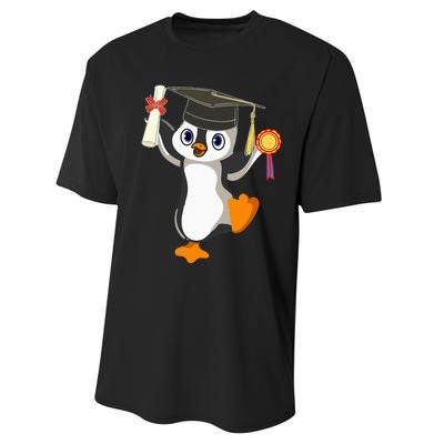 Cute Penguin Dancing Graduation Cap Certificate Fun Graduate Performance Sprint T-Shirt