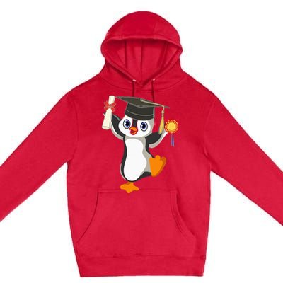 Cute Penguin Dancing Graduation Cap Certificate Fun Graduate Premium Pullover Hoodie