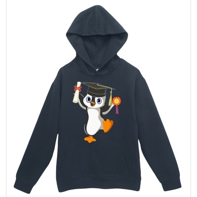 Cute Penguin Dancing Graduation Cap Certificate Fun Graduate Urban Pullover Hoodie