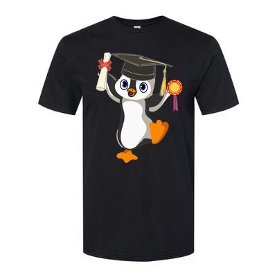 Cute Penguin Dancing Graduation Cap Certificate Fun Graduate Softstyle CVC T-Shirt