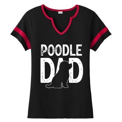 Cute Poodle Dog Dad Puppy Lover Father Gift Ladies Halftime Notch Neck Tee