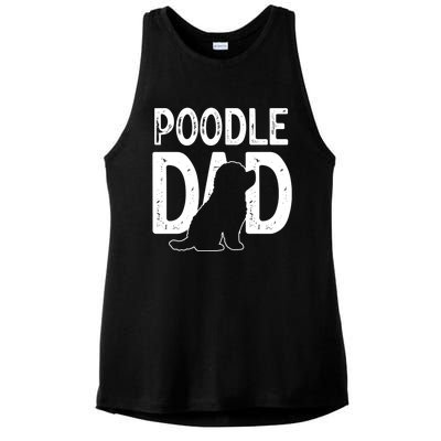 Cute Poodle Dog Dad Puppy Lover Father Gift Ladies PosiCharge Tri-Blend Wicking Tank