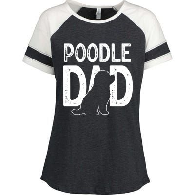 Cute Poodle Dog Dad Puppy Lover Father Gift Enza Ladies Jersey Colorblock Tee