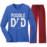 Cute Poodle Dog Dad Puppy Lover Father Gift Women's Long Sleeve Flannel Pajama Set 