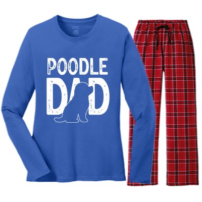 Cute Poodle Dog Dad Puppy Lover Father Gift Women's Long Sleeve Flannel Pajama Set 