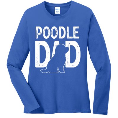 Cute Poodle Dog Dad Puppy Lover Father Gift Ladies Long Sleeve Shirt