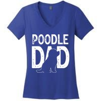 Cute Poodle Dog Dad Puppy Lover Father Gift Women's V-Neck T-Shirt