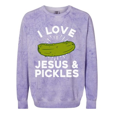 Cute Pickle Design Jesus Pickle Lovers Colorblast Crewneck Sweatshirt