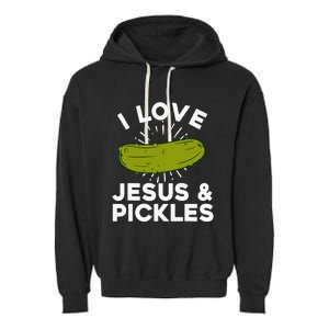 Cute Pickle Design Jesus Pickle Lovers Garment-Dyed Fleece Hoodie