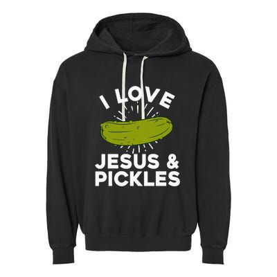 Cute Pickle Design Jesus Pickle Lovers Garment-Dyed Fleece Hoodie