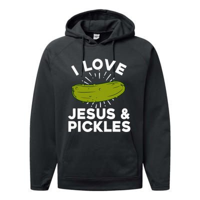 Cute Pickle Design Jesus Pickle Lovers Performance Fleece Hoodie