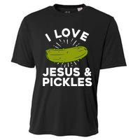 Cute Pickle Design Jesus Pickle Lovers Cooling Performance Crew T-Shirt