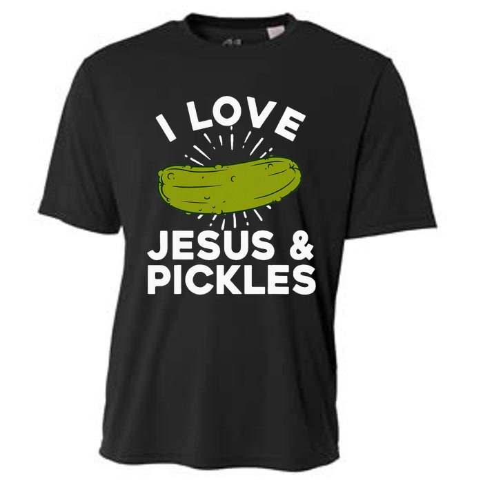 Cute Pickle Design Jesus Pickle Lovers Cooling Performance Crew T-Shirt